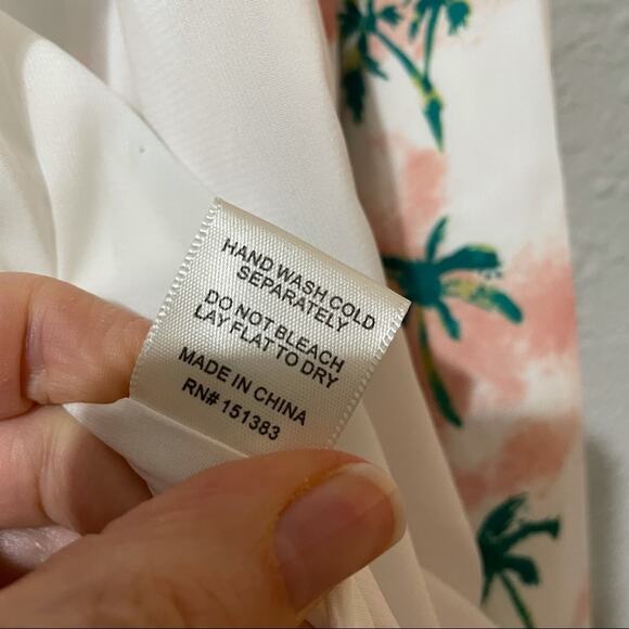 Current Air Open Front Palm Tree Print White & Pink Bomber Jacket Womens S - Picture 5 of 6